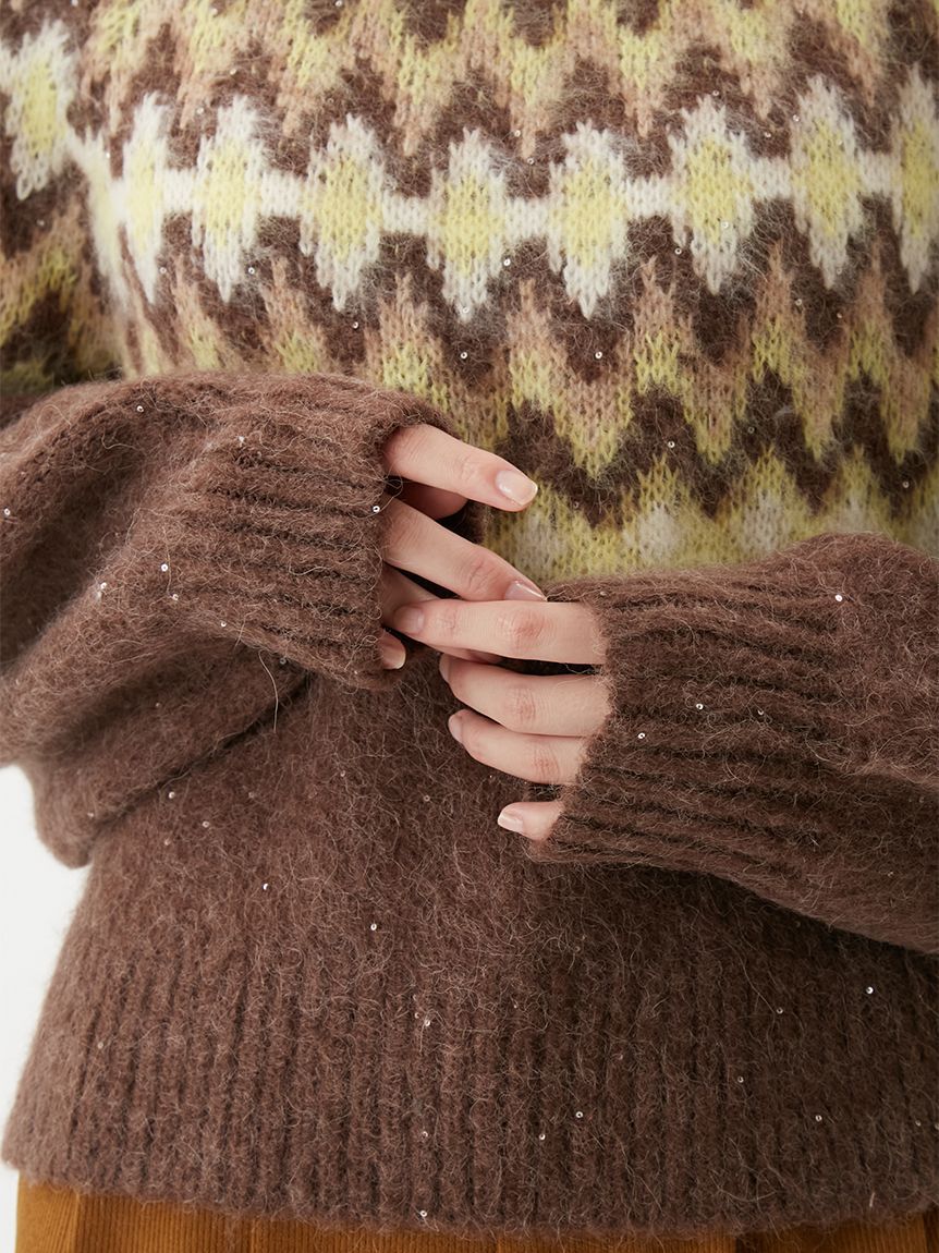 Mila Owen「アルパカシャギーノルディックラメニット」|ニット・セーター|