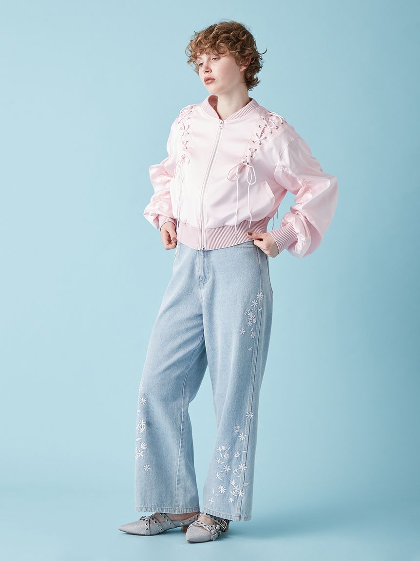 FURFUR「フラワー刺繍デニムパンツ」|デニム|