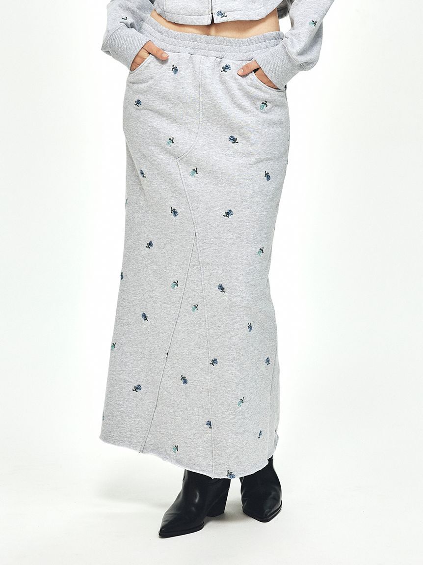 FURFUR「フラワー刺繍スウェットスカート」|スカート|
