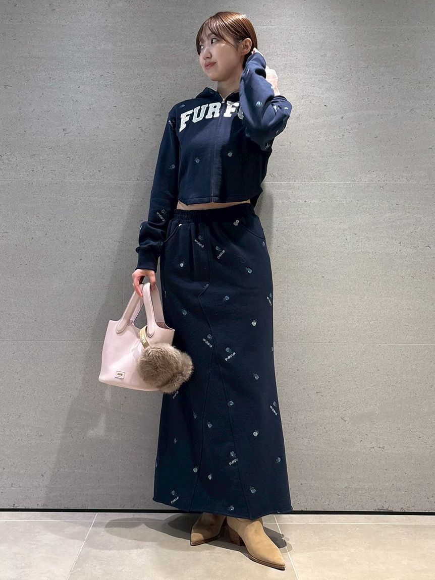 FURFUR「フラワー刺繍スウェットスカート」|スカート|