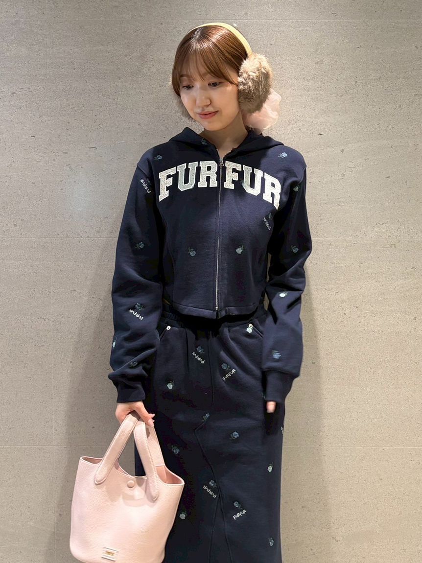 FURFUR「フラワー刺繍ジップアップフーディー」|パーカー|