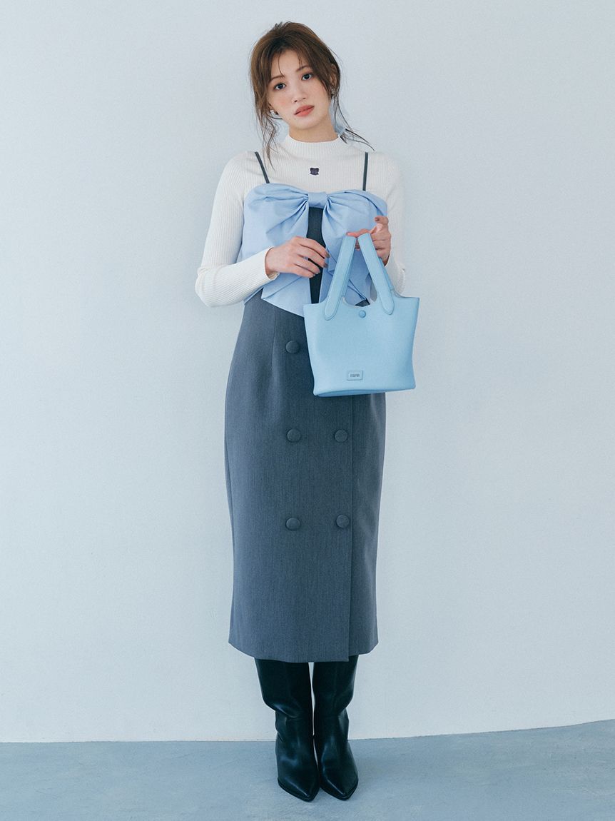 FURFUR「ビッグリボンオフショルワンピース」|ワンピース|GRY