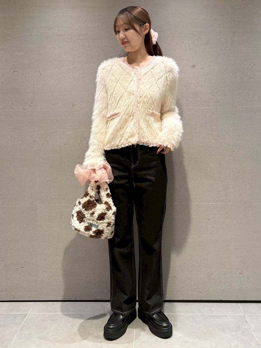 FURFUR「リボンステッチセミフレアデニムパンツ」|デニム|