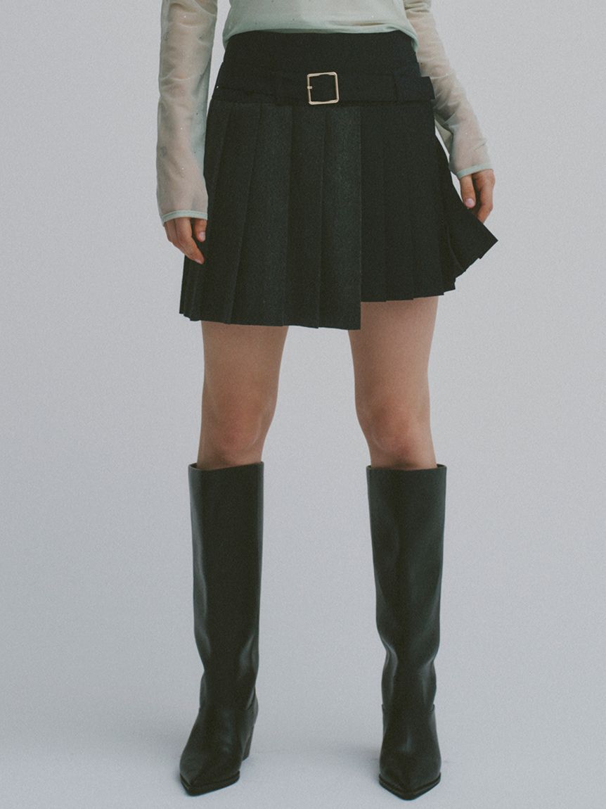 FURFUR「バイカラープリーツミニスカート」|スカート|