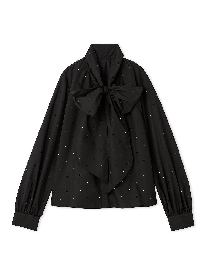 FURFUR「ビジュー付きボウタイブラウス」|シャツ・ブラウス|