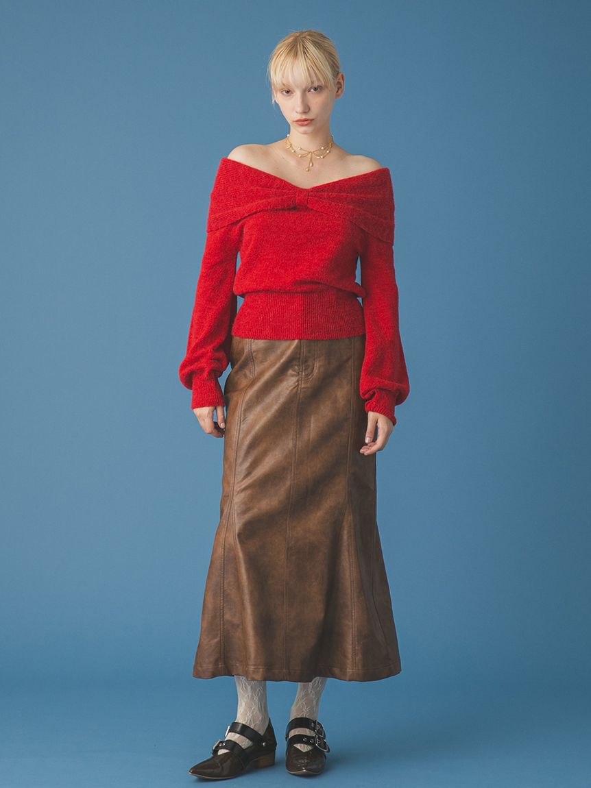 FURFUR「リボンモヘアニットトップス」|ニット・セーター|