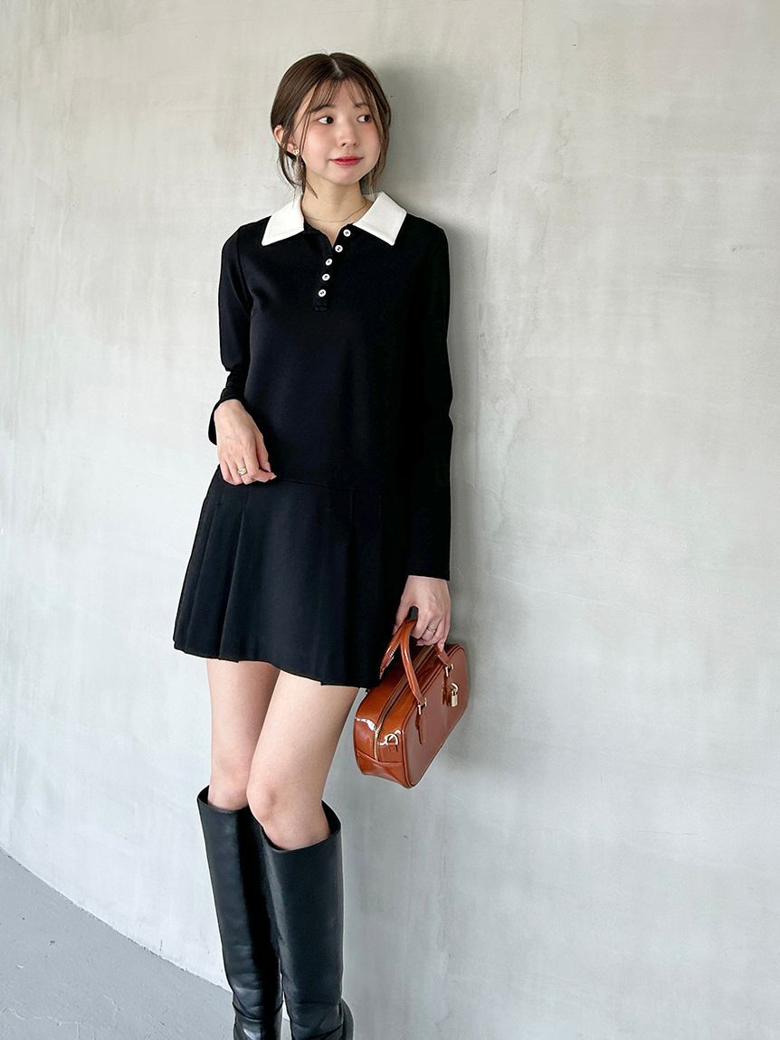 SNIDEL「衿つきプリーツカットミニワンピース」|ワンピース|