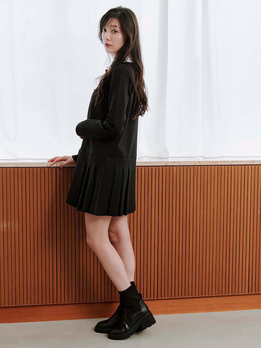 SNIDEL「衿つきプリーツカットミニワンピース」|ワンピース|