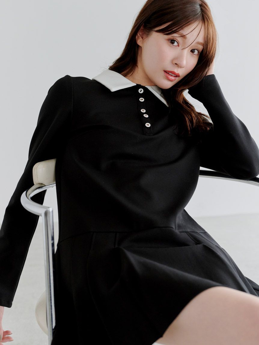 SNIDEL「衿つきプリーツカットミニワンピース」|ワンピース|