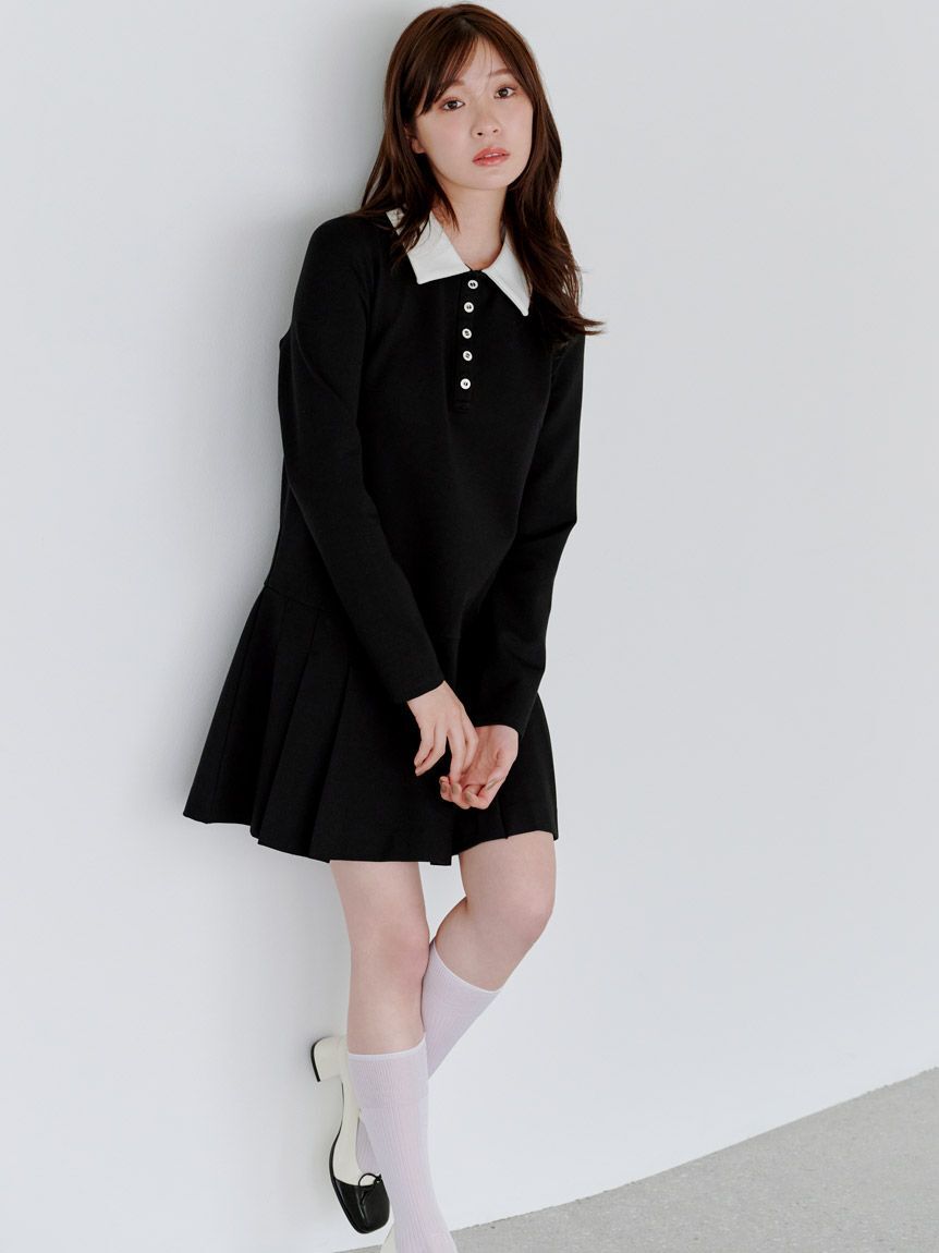 SNIDEL「衿つきプリーツカットミニワンピース」|ワンピース|