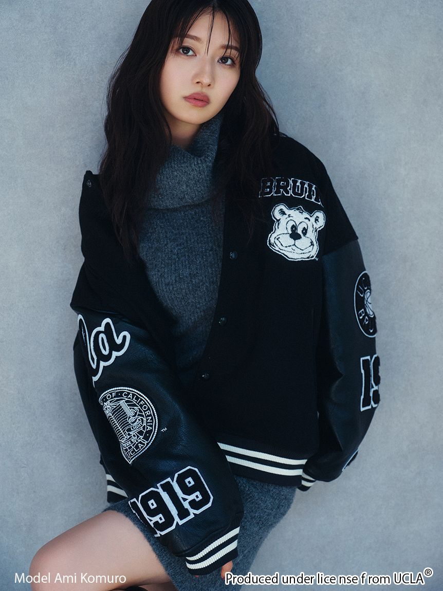 SNIDEL「【UCLA/NUTMEG】スタジャン」|ブルゾン・スタジャン|BLK