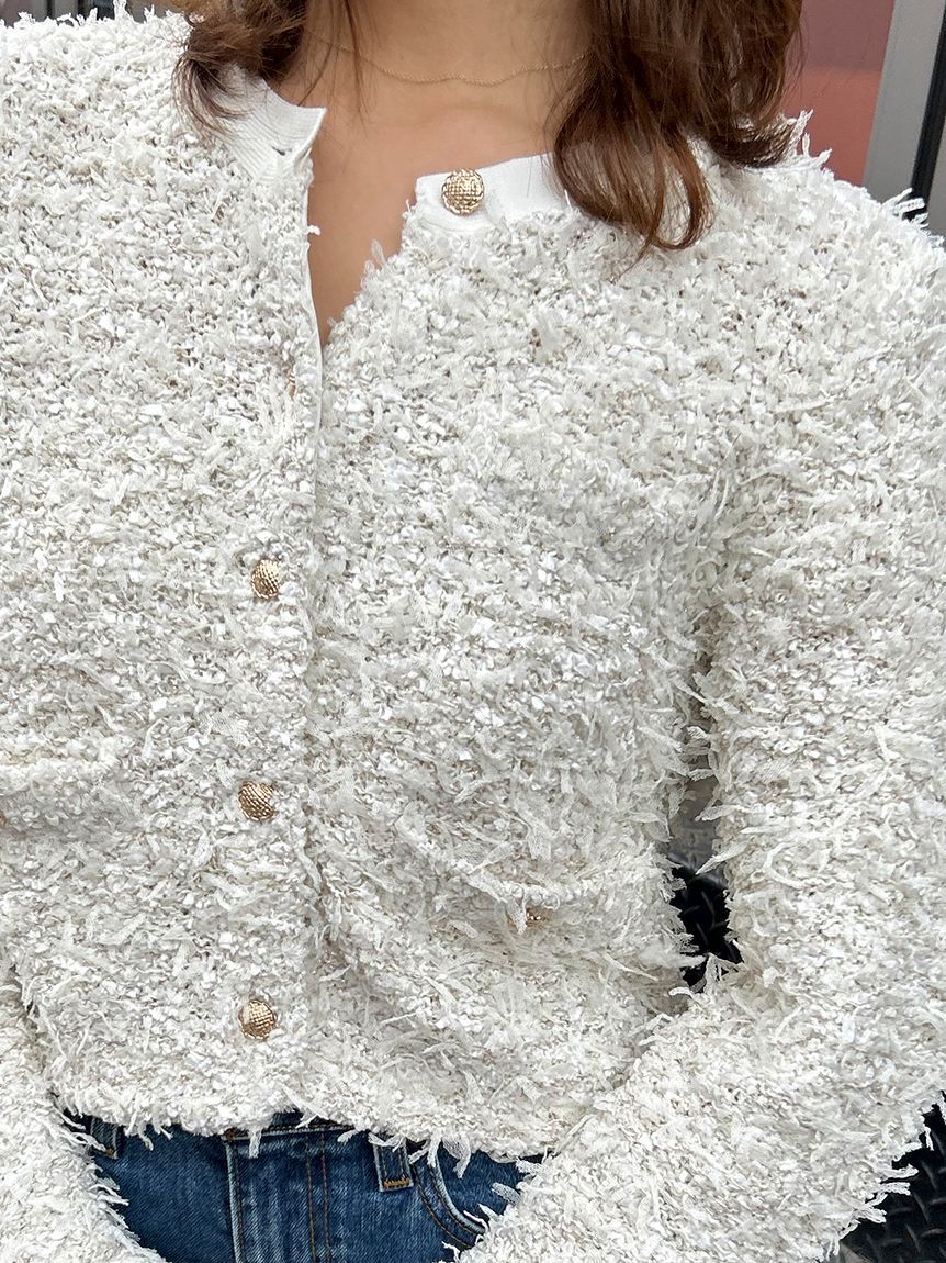 SNIDEL「ミックスツイードライクニットカーディガン」|ニット・セーター|