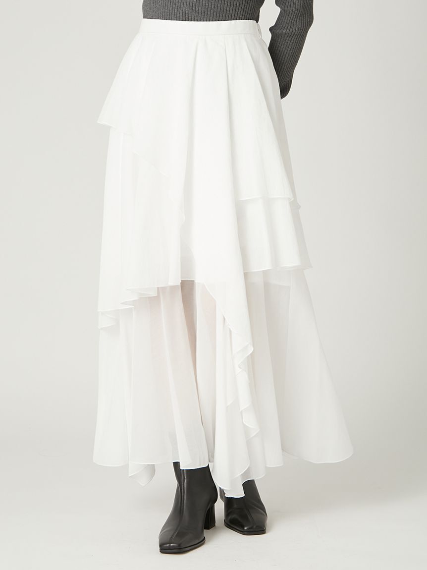 FRAY I.D「アシメフレアスリットティアードスカート」|スカート|