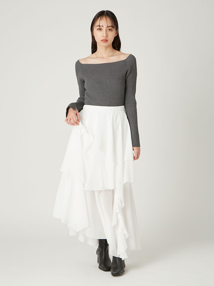 FRAY I.D「アシメフレアスリットティアードスカート」|スカート|