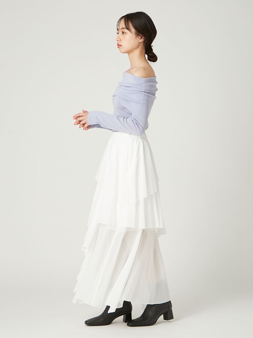 FRAY I.D「アシメフレアスリットティアードスカート」|スカート|