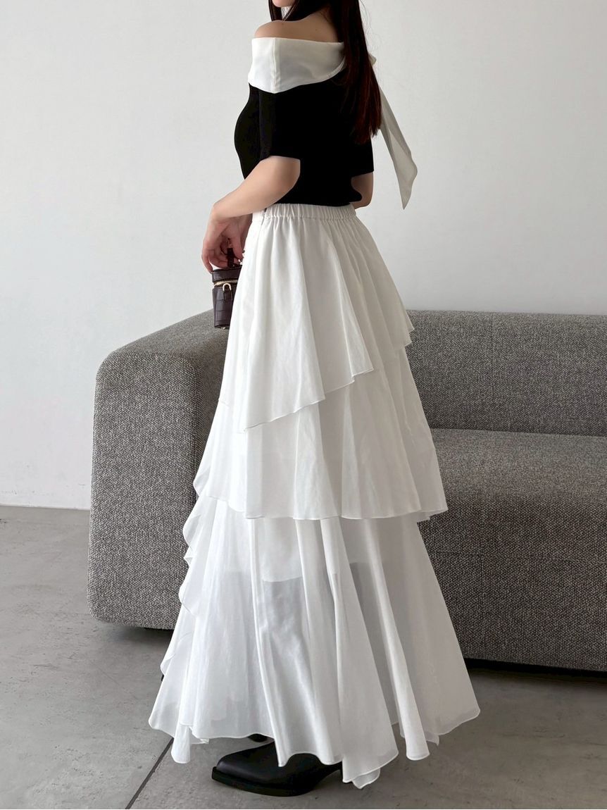 FRAY I.D「アシメフレアスリットティアードスカート」|スカート|