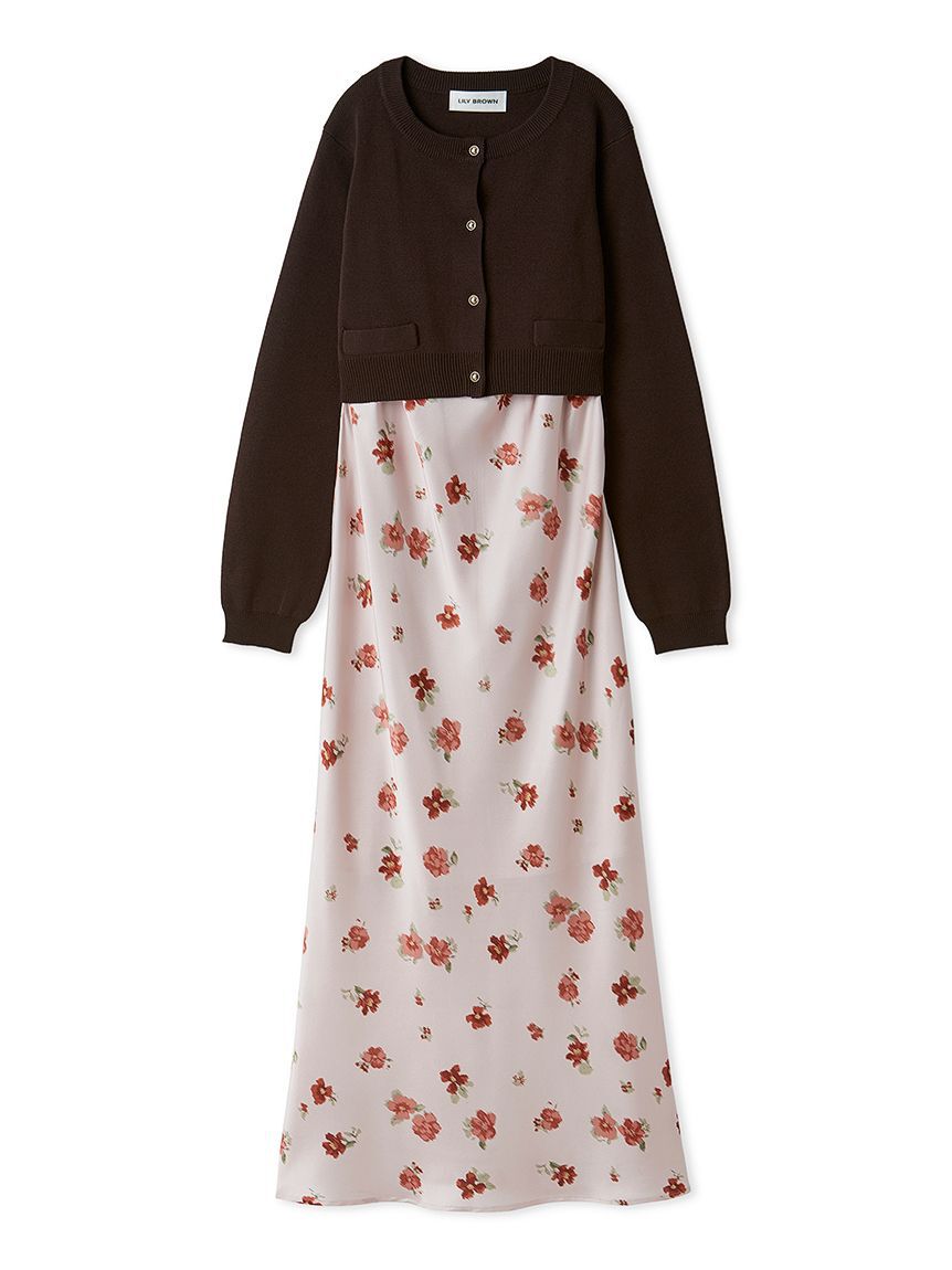 LILY BROWN「カーデセットプリントキャミワンピース」|ワンピース|