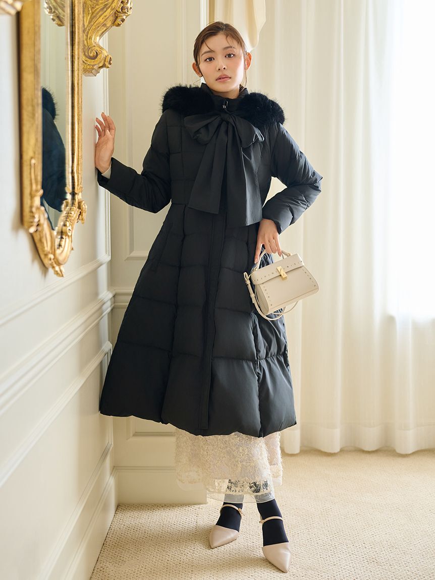 CELFORD「【撥水】フードリボンロングダウンコート」|ダウン|