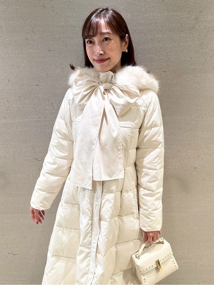 CELFORD「【撥水】フードリボンロングダウンコート」|ダウン|