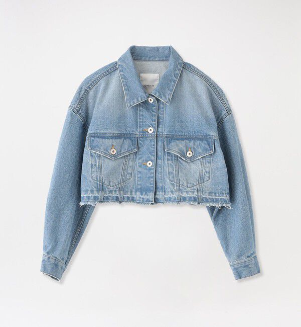  「【ドラマ着用商品】クロップトデニムGジャン」|ブルゾン・スタジャン|サックスブルー