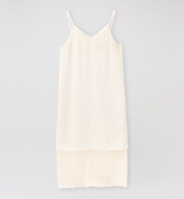  「スパンコールレースキャミドレス」|ワンピース|ベージュ