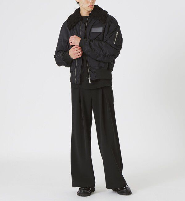  「BLACK OF BLACKs ボアコンビフライトブルゾン」|ブルゾン・スタジャン|