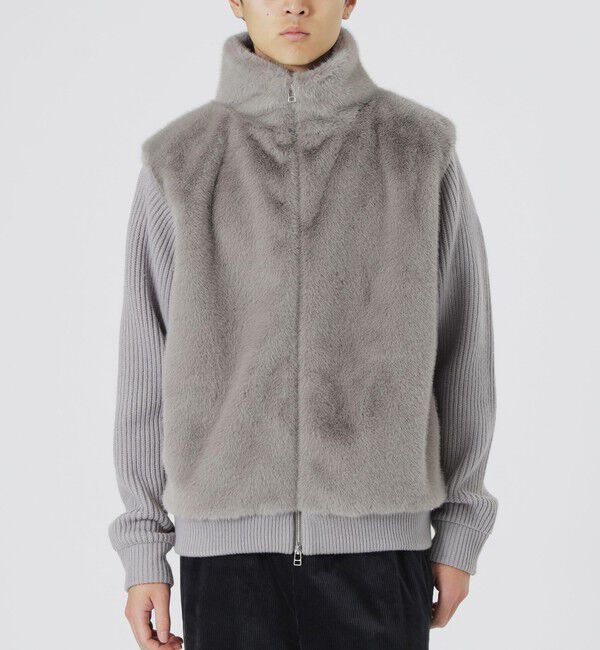  「【UNISEX】ファーコンビドライバーズニット」|ニット・セーター|