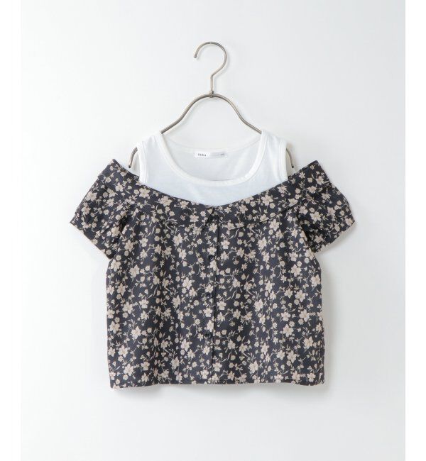 ikka kids「【キッズ】肩開きレイヤードブラウス（100~160cm）」|シャツ・ブラウス|ブラック