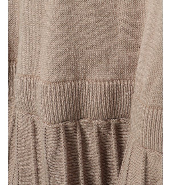 IKKA LOUNGE「フィット＆フレアニットプリーツワンピース」|その他|