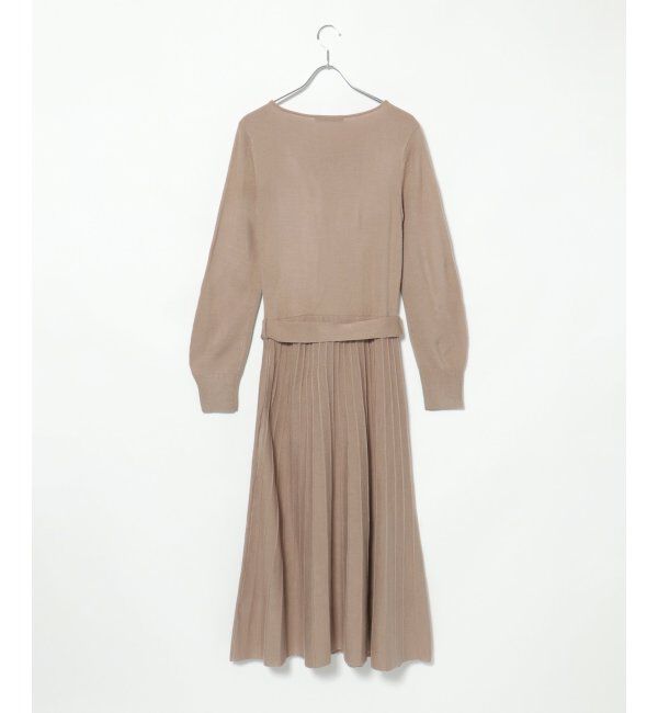 IKKA LOUNGE「フィット＆フレアニットプリーツワンピース」|その他|