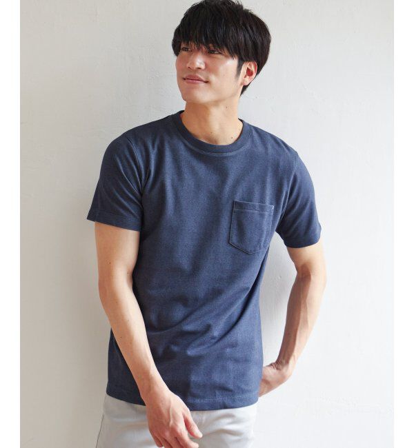 ikka「ライトダンボールＷフェイスＴ」|Tシャツ・カットソー|ネイビー