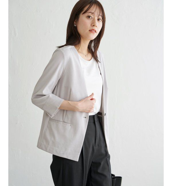 IKKA LOUNGE「【接触冷感】ひやっとBeasystretchジャケット」|その他|ライトグレイ