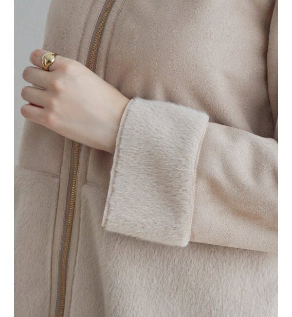 ikka「ファー切り替えジャケット」|その他|