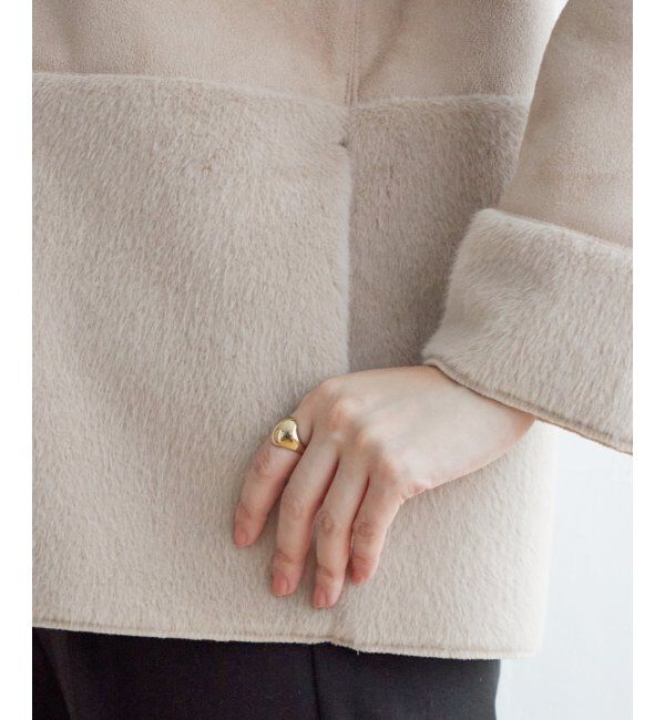 ikka「ファー切り替えジャケット」|その他|