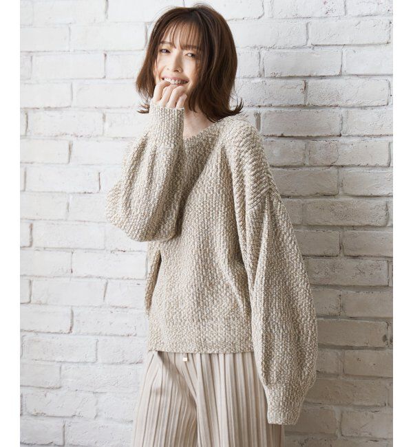 ikka「太畦モールニット」|プルオーバー|