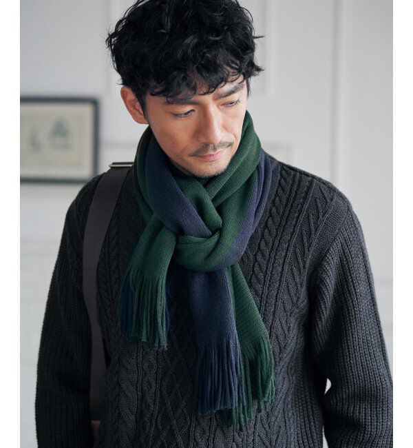 ikka「ラッセルバイカラーマフラー」|マフラー|