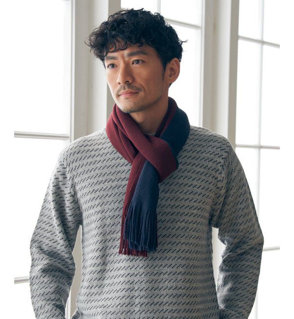 ikka「ラッセルバイカラーマフラー」|マフラー|