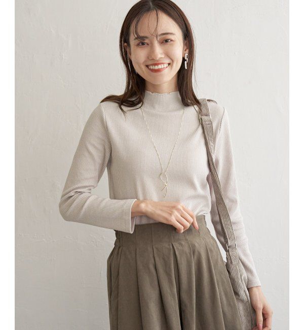 ikka「前後2WAY三角テレコプルオーバー」|Tシャツ・カットソー|ライトグレー