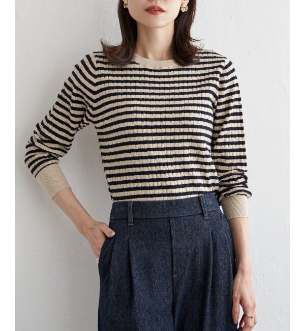 IKKA LOUNGE「ミニケーブルニットプルオーバー」|プルオーバー|