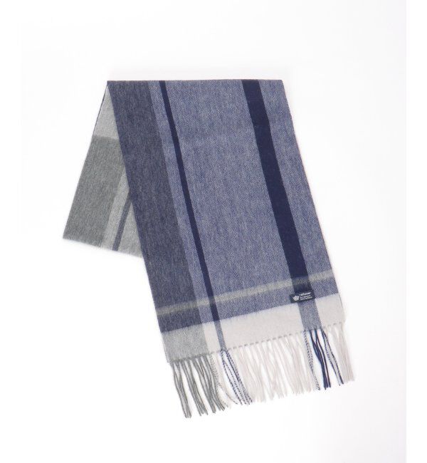 ikka「ウールパネルヘリンボーンマフラー」|マフラー|ネイビーブルー