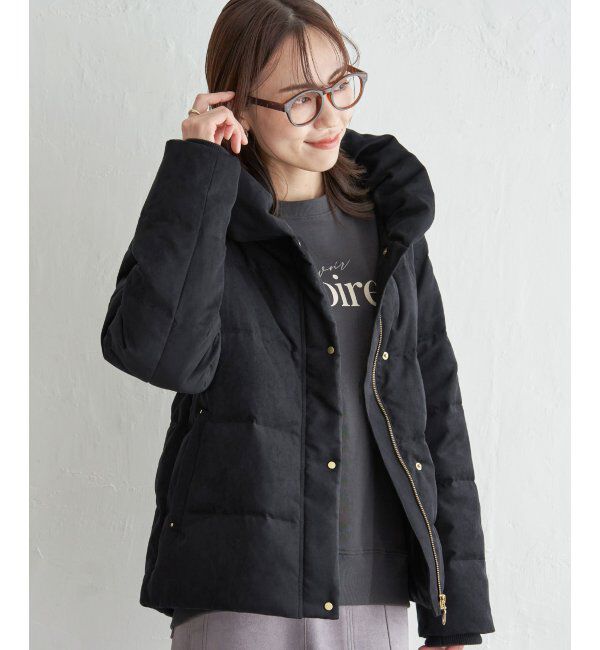 ikka「細コール洗えるダウンジャケット」|その他|ブラック