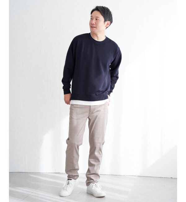 ikka「【抗菌防臭／吸水速乾】GOKU楽ダンボールフェイクプルオーバー」|パーカー|