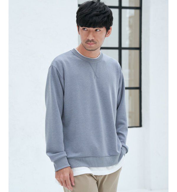 ikka「【抗菌防臭／吸水速乾】GOKU楽ダンボールフェイクプルオーバー」|パーカー|