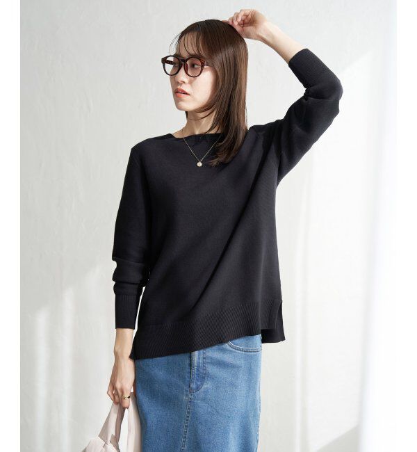 ikka「【洗濯機で洗える】GOKU楽ニットプルオーバー」|プルオーバー|ブラック