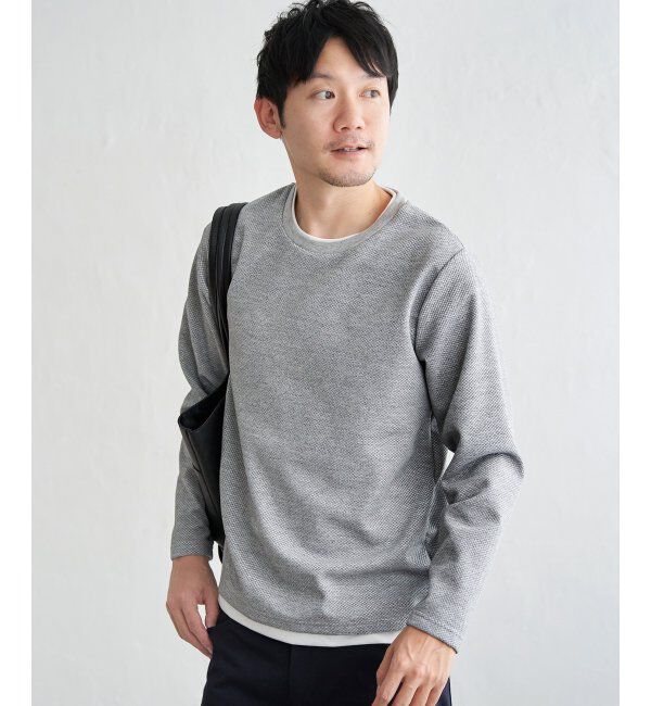 ikka「【雑誌MonoMax4月号掲載】パイナップルレイヤードロンT」|Tシャツ・カットソー|グレー