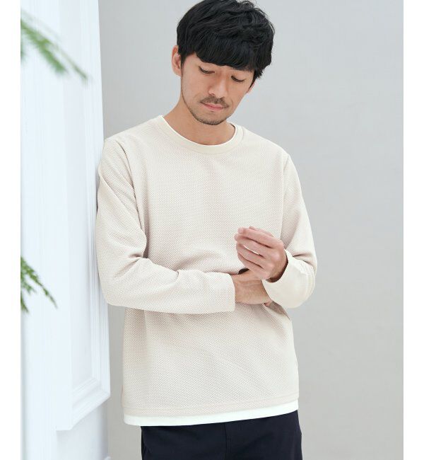 ikka「【雑誌MonoMax4月号掲載】パイナップルレイヤードロンT」|Tシャツ・カットソー|