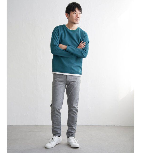 ikka「【雑誌MonoMax4月号掲載】パイナップルレイヤードロンT」|Tシャツ・カットソー|