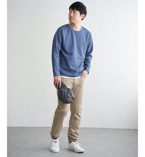 ikka「【雑誌MonoMax4月号掲載】パイナップルレイヤードロンT」|Tシャツ・カットソー|