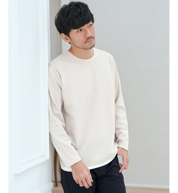 ikka「【雑誌MonoMax4月号掲載】パイナップルレイヤードロンT」|Tシャツ・カットソー|