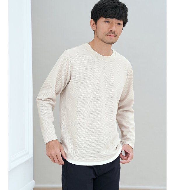 ikka「【雑誌MonoMax4月号掲載】パイナップルレイヤードロンT」|Tシャツ・カットソー|